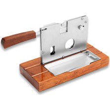 Cigarloong Ahşap Masa Puro Kesici Giyotin Düz ve V Kesim Krom