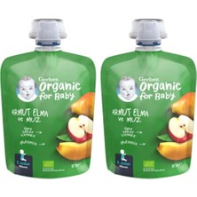 Gerber Organik 90 gr x 2 Elmalı ve Muzlu Armut Püresi 9-12 Ay Bebeğiniz İçin Glutensiz Kaşık Maması