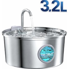 3.2 L Tekli Paslanmaz Çelik Kedi Köpek Için Otomatik Su Pınarı Su Çeşmesi Su Sebili Sessiz Pompalı