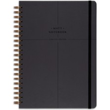 Matt Notebook Lastikli Spiralli Sert Kapak Kareli Not Defteri 20x28 cm 224 Sayfa 90 gr Çift Taraflı