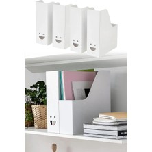 Binbirreyon Tjabba Dergi Dosyası Seti 4 Adetli Karton Klasör Gülenyüz Beyaz VD005