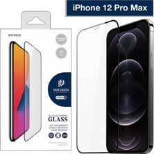 MiraLive Dux Ducis iPhone 12 Pro Max 6.7inç Tempered Cam Ekran Koruyucu 10D Full KAPLAMA-(5775)