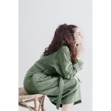 Cotto N Mania Carmıne Robe Olive Şalyaka Bornoz