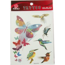 Zero Land Techmrt Ağaç Ka Kelebek Tattoo Dövme Sticker - Beyaz