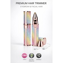 MiraLive 2in1 USB Şarjlı Yüz ve Kaş Tüy Alıcı, Tahrişsiz Hassas Kesim ve Premium Simli Gövde