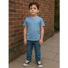 Windy Island Erkek Çocuk Bisiklet Yaka %100 Pamuk Basic Kısa Kollu T-Shirt
