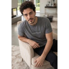 Urban Charcoal Lifes Baskılı Kısa Kollu Cotton Erkek pijama takımı