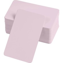 MiraLive Boş Kelime Kartları 5x8 cm - 50 Adet Oval Kenarlı | Tabu & Not Kartları - Pembe
