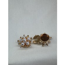 Iri Incili Taşlı Tasarım Cufflink (Düğme Broşu)