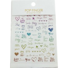 Zero Land Techmrt Kalp Yazılı Tattoo Dövme Sticker - Ebruli