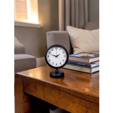 Akıllı Durak Siyah Standart 25 x 20 cm Metal Şık Masa Saati