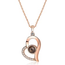 Stumbanng ​925 Ayar Gümüş 100 Dilde Seni Seviyorum Kalp Kadın Gümüş Kolye