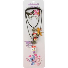 Zero Land Techmrt Çizgi Film Karakteri Arkadaşlık Kolyeleri (Çift Kolye) - Siyah