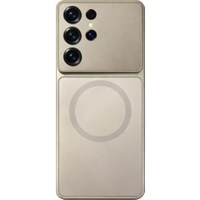 Fenza Samsung Galaxy S25 Ultra Uyumlu Kamera Korumalı Magsafe Wireless Şarj Özellikli Full Glass Arka Kapak