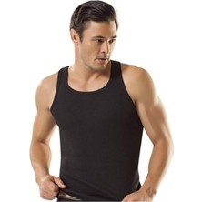 Tutku 0118 Erkek Ribana Sporcu Atlet Siyah 6'lı Paket Esnek Kumaş ve Ter Emici Özellik