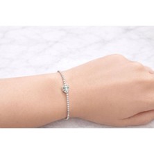 Ascera Yeşil Göz Leopar Figürlü 316L Çelik Bileklik – Zirkon Taşlı Kararmayan Silver Kadın Bilekliği