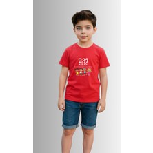 Windy Island Çocuk Unisex Kız/erkek "23 Nisan Baskılı Bisiklet Yaka Kısa Kollu %100 Pamuk T-Shirt
