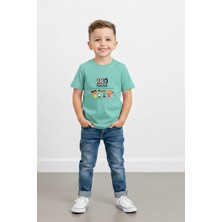 Windy Island Çocuk Unisex Kız/erkek "23 Nisan Baskılı Bisiklet Yaka Kısa Kollu %100 Pamuk T-Shirt