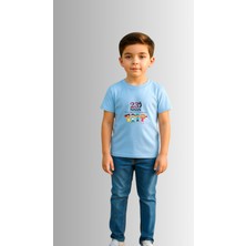 Windy Island Çocuk Unisex Kız/erkek "23 Nisan Baskılı Bisiklet Yaka Kısa Kollu %100 Pamuk T-Shirt