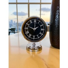 Akıllı Durak  Dekoratif 25 x 20 cm Metal Krom Zarif Masa Saati