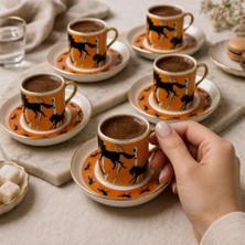 Dyris Premium 6’lı Porselen Kahve Fincanı Seti Gold Detaylı Özel Tasarım