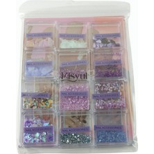 Zero Land Techmrt 12 Li Lüks Süsleme Taşı - Mor