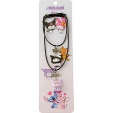 Zero Land Techmrt Çizgi Film Karakteri Arkadaşlık Kolyeleri (Çift Kolye) - Siyah