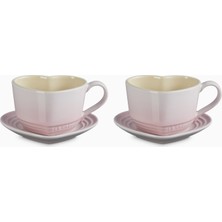 Le Creuset Kalp Şeklinde Seramik Kupa ve Tabak Seti (2’li)