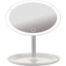 MiraLive Dokunmatik LED Işıklı USB Li Yuvarlak Masa Üstü Makyaj Aynası Makyaj Aynası Ledli