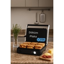 Arnell Primo Tost Makinesi | 2000w Güç | Yapışmaz Plaka | Yağ Hazneli Termostatlı Tost Makinası