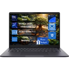 Asus Expertbook B5 B5405CCA Intel® Core™ Ultra 7 255H Aı 32GB Ddr5 512GB SSD Intel® ARC140T™ Graphics 14"inç Wuxga (1920X1200) IPS 300NITS Windows 11 Pro Taşınabilir Bilgisayar B5405CCAU716512B0DEX03