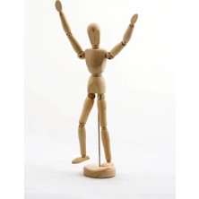 MiraLive Ahşap Robot - 14 cm Hareketli Eklemli Dekoratif Figür ve Eğitici Oyuncak