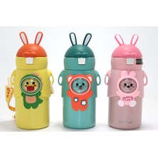 Kaymak Home Tavşan Kulaklı Sevimli Ayı Figürlü Çelik Termos