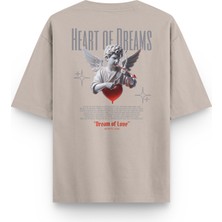 Overoz Melek Heart Of Dreams Sırt Baskılı Unisex Yarı Oversize T-Shirt 1195