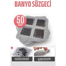 MiraLive Banyo Gider Süzgeci 50 Adet Yapışkanlı Filtre 10X10 cm