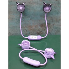 MiraLive Şarjlı Boyun Fanı | 2 Kademeli 70 cm Taşınabilir Karakter Figürlü Vantilatör