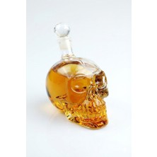 MiraLive Crystal Head Kuru Kafa Cam Şişe Viski Likör Hediyelik Sürahi (1000 Ml)