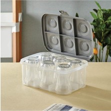 Bardak Taşıma Kutusu Şeffaf - 6 Bardak Kapasiteli Renkli Piknik Kutusu 22 x 10 x 15 cm