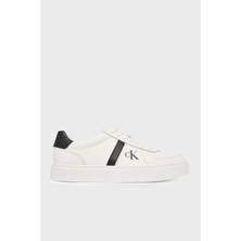 Calvin Klein Logolu Deri Sneaker Ayakkabı HM0HM0223701W Erkek Ayakkabı HM0HM02237 01W