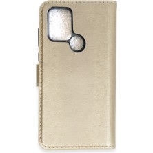 Techmrt Newface Infinix Hot 10 Kılıf Tr S Plus Kapaklı Kılıf - Gold