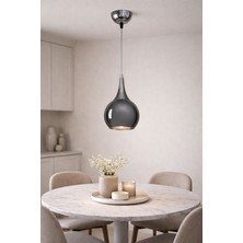 Mars Concept Modern Füme Cam Tekli Sarkıt Avize Metal Gövdeli Dekoratif Mutfak & Salon Avizesi