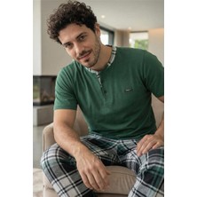 Pijama Evi Heritage Forest Patlı Kısa Kollu Cotton Erkek pijama takımı
