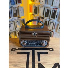 Avcı Teknoloji Market Nostaljik Radyo Bluetooth USB Sd Kart Fm Am Şarjlı Taşınabilir Retro Radyo