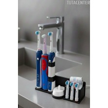 TUTACENTER Şarjlı Diş Fırçası Tutucu Stand ( 3 Diş Fırçalık Yuvası - 3 Başlık Yuvası - Diş Macunu Yuvalı )