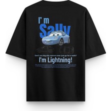 Overoz Cars Sally Araba Sırt Baskılı Yarı Oversize Unisex Tshirt 1228