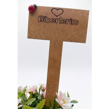 Gözeler Nar Atölye 10'lu Ahşap Tohum Etiketi Seti - 3mm Mdf Bitki Isimliği ve Saksı Işaretleyici - 5 Yazılı 5 Boş