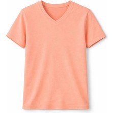 Beta Moda Hub Genç Kız Çocuk V Yaka Tişört Model - Toz Pembe