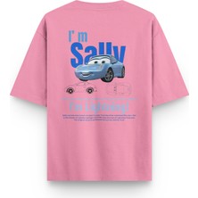 Overoz Cars Sally Araba Sırt Baskılı Yarı Oversize Unisex Tshirt 1228