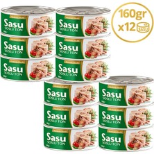 Sasu Akdeniz Usulü Ton Balığı 12X160G Bütün Dilim