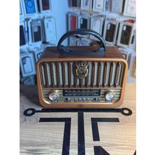 Avcı Teknoloji Market Eski Tip Görünümlü Yeni Nesil Şarjlı Radyo Bluetooth USB Tf Kart